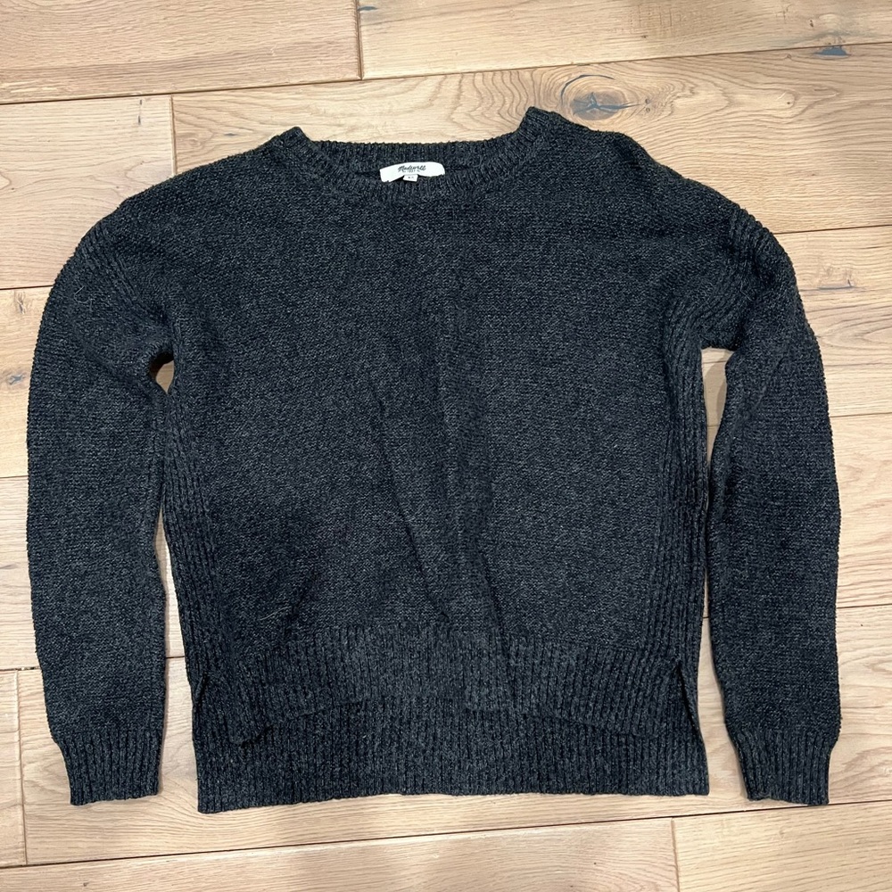 Madewell Sweater with Suede Shoulder Detail